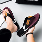 Men’s Striped EVA Flip-Flops: Summer Outdoor Sandals