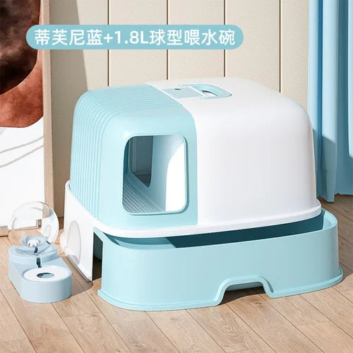 Fully Enclosed Cat Litter Box