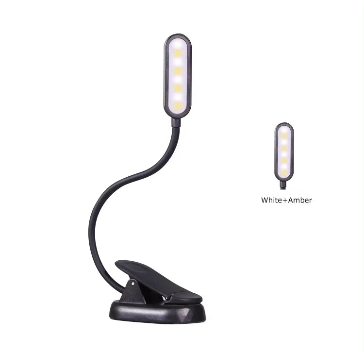 USB-C Rechargeable Clip-On Reading Light – Adjustable Brightness