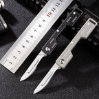 Mini Folding Surgical Knife, Stainless Steel Holder, Plastic Handle, Medical Outdoor Portable Unboxing EDC Knife
