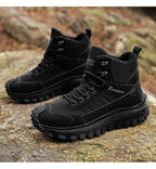 Plus Size Autumn/Winter Men's High-Top Boots - Non-Slip Thick-Soled Hiking & Work Boots