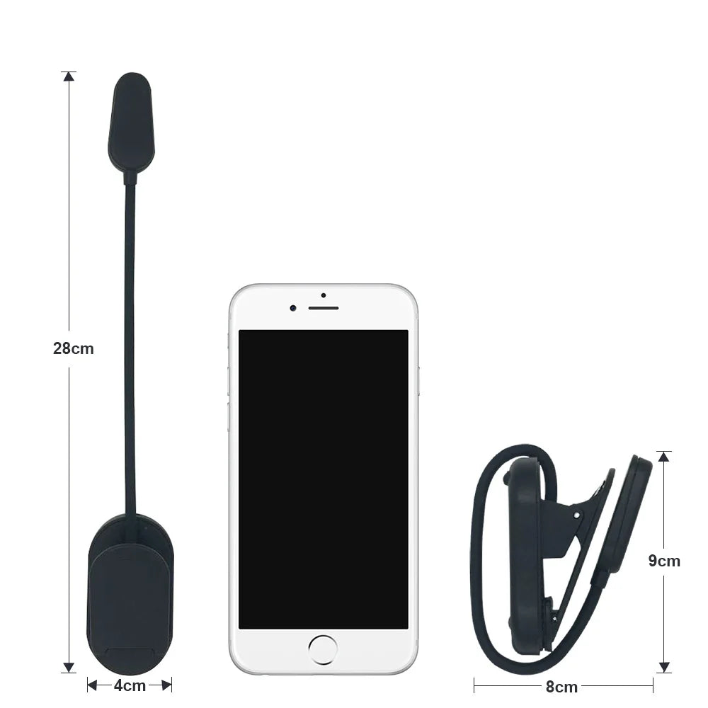 USB-C Rechargeable Clip-On Reading Light – Adjustable Brightness