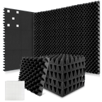12 Pack Acoustic Wedge Foam Panels 2" x 12" x 12" Soundproofing Noise Cancelling