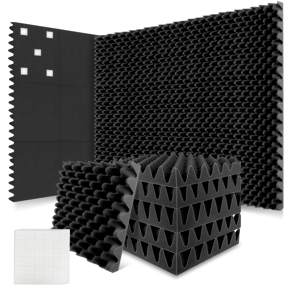 12 Pack Acoustic Wedge Foam Panels 2" x 12" x 12" Soundproofing Noise Cancelling