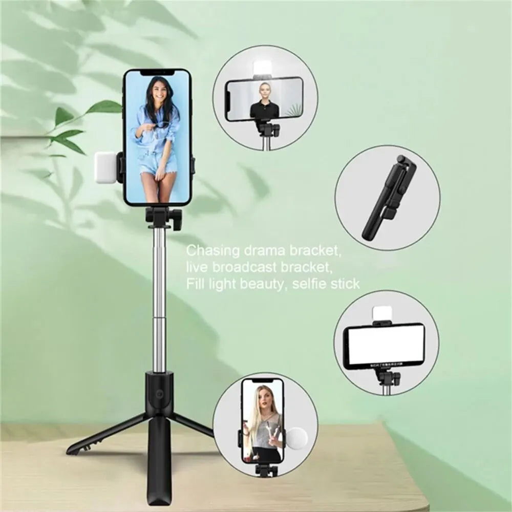 Bluetooth Selfie Stick Tripod with Remote & LED Light