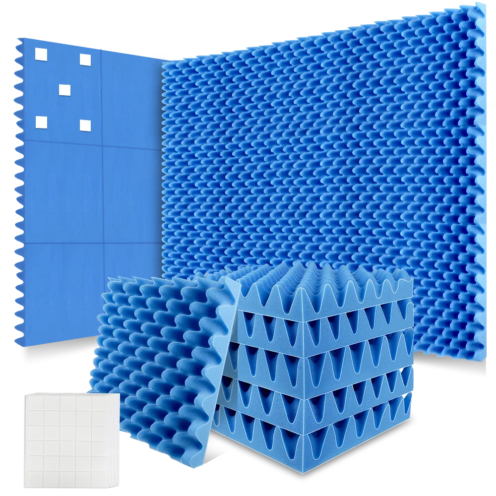 12 Pack Acoustic Wedge Foam Panels 2" x 12" x 12" Soundproofing Noise Cancelling