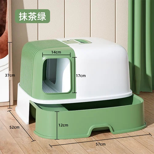 Fully Enclosed Cat Litter Box