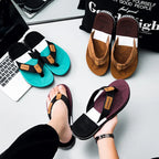 Men’s Striped EVA Flip-Flops: Summer Outdoor Sandals