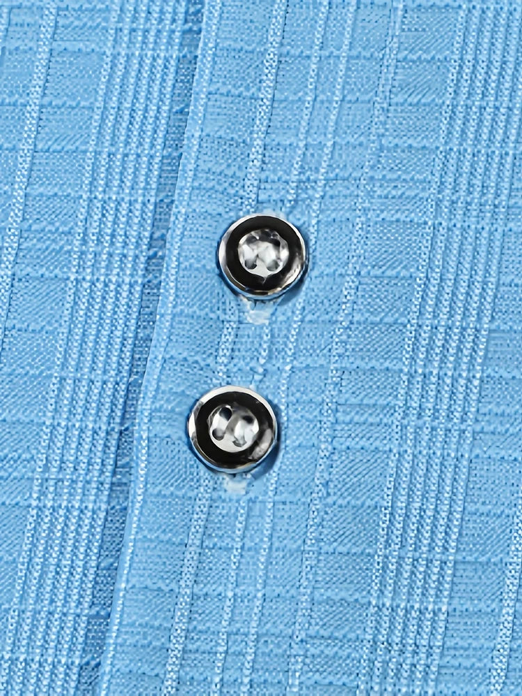 Men’s Textured Short-Sleeve Button-Up Shirt