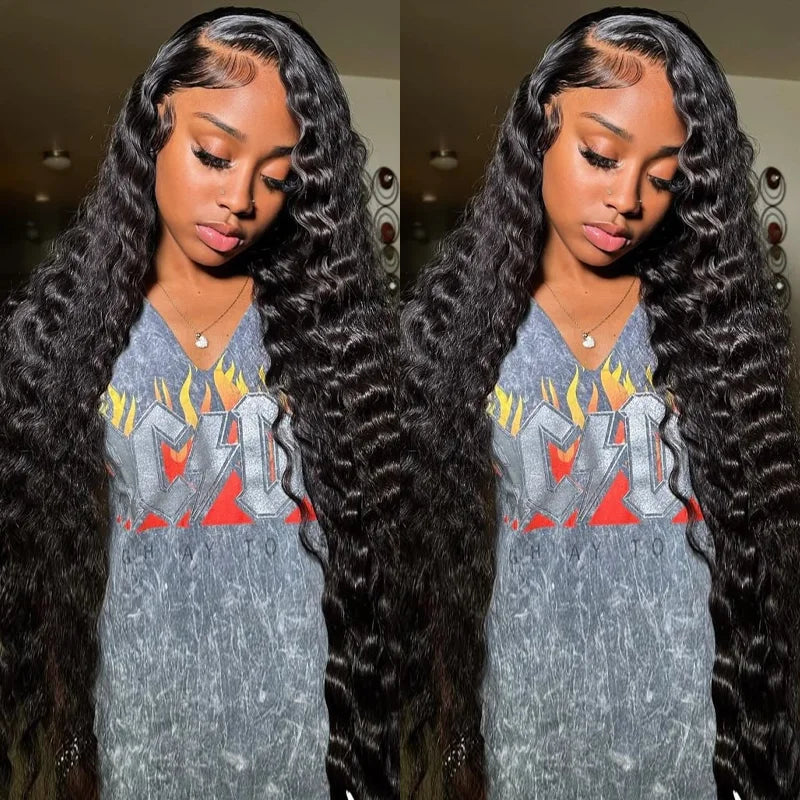 300 Density Loose Deep Wave 13x6 Hd Lace Front Human Hair Wig For Women Brazilian Curly Glueless Wigs On Clearance Sale 30 inch