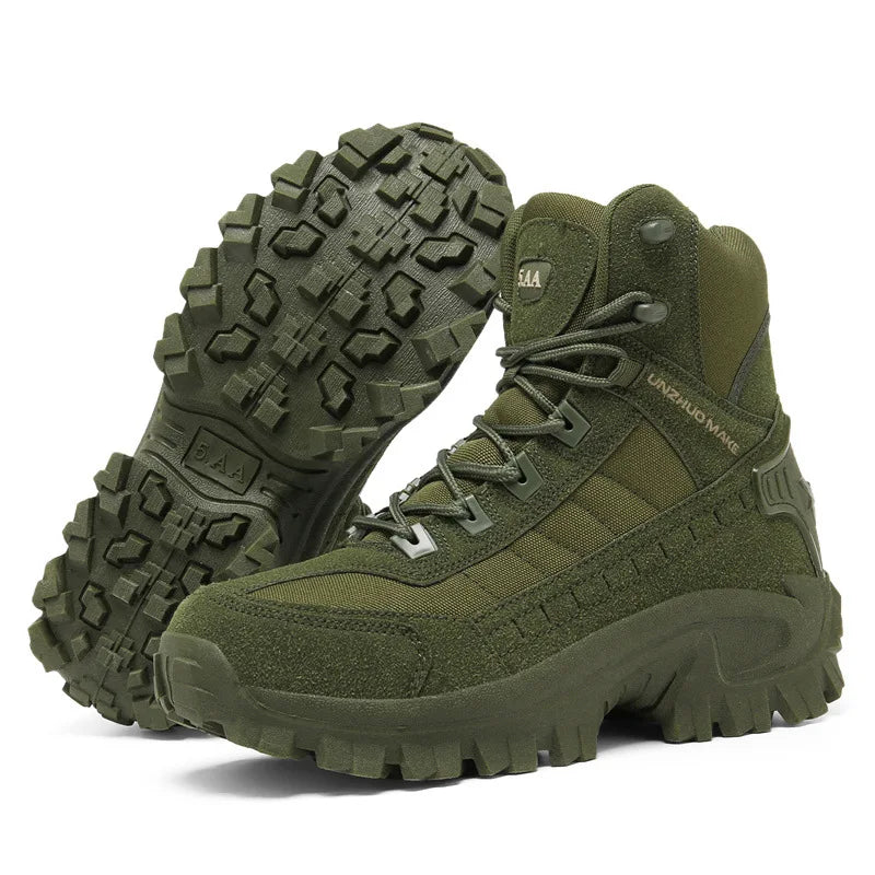 Men's Large Size Outdoor Training Camping Tactical Boots Anti-slip Wear-resistant Mountain Climbing Military Boots Breathable...