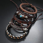 Feather Evil Eye Ethnic 5-6pc/set wood bead tree Charms bracelets Hamsa Hand Butterfly Bohemia Men Bracelets Women Jewelry