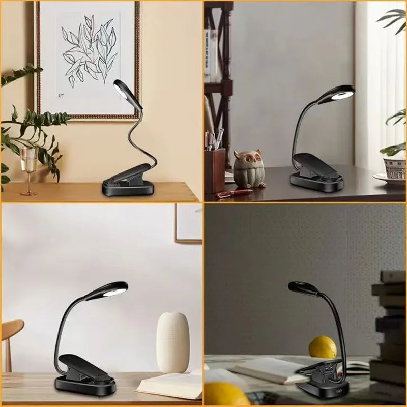 USB-C Rechargeable Clip-On Reading Light – Adjustable Brightness