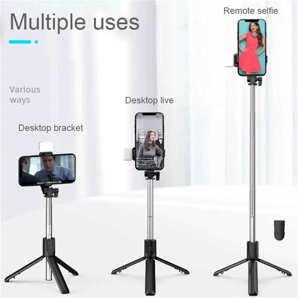 Bluetooth Selfie Stick Tripod with Remote & LED Light