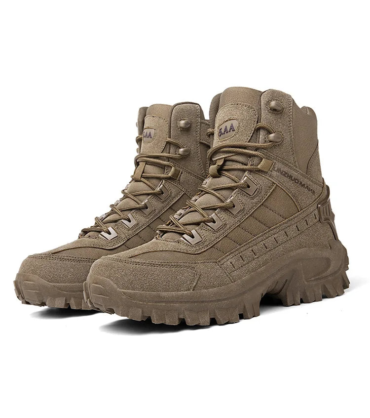 Men's Large Size Outdoor Training Camping Tactical Boots Anti-slip Wear-resistant Mountain Climbing Military Boots Breathable...