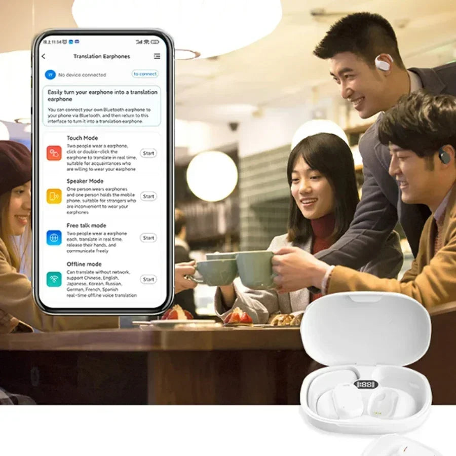 Language Translator Earbuds 144 Languages Real Time Translation