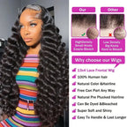 300 Density Loose Deep Wave 13x6 Hd Lace Front Human Hair Wig For Women Brazilian Curly Glueless Wigs On Clearance Sale 30 inch