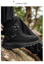 Plus Size Autumn/Winter Men's High-Top Boots - Non-Slip Thick-Soled Hiking & Work Boots