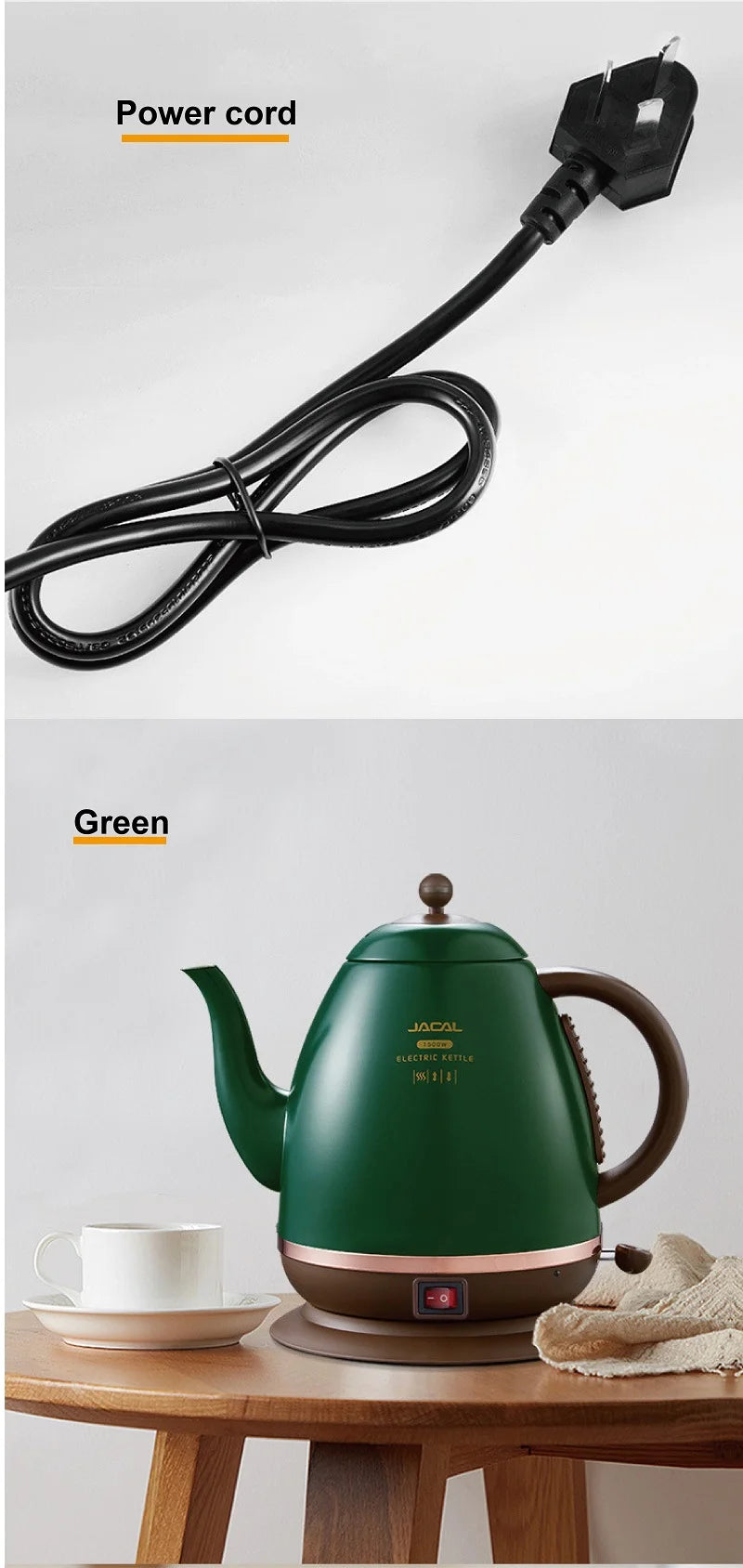 1500ml Electric Kettle Household Quick Boiling Kettle Long Spout Tea Kettle Retro Automatic Thermos Kettle Kitchen Tool 220V