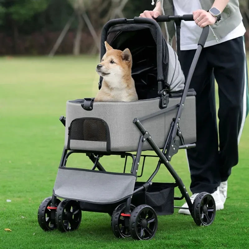 Lightweight Foldable Medium-sized Dog Outdoors Pet Stroller