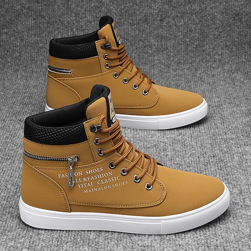 Men’s High-Top Casual Sneakers – Lace-Up Everyday Shoes