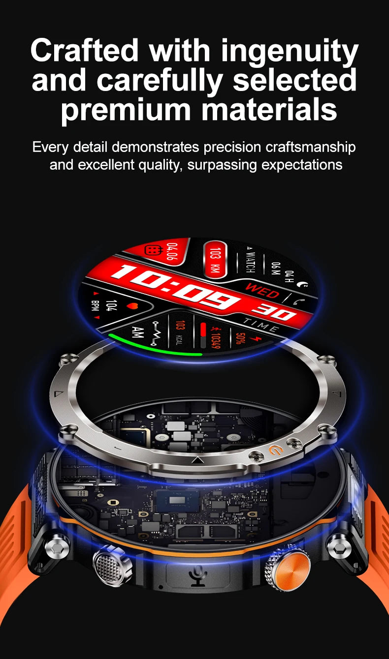 LIGE New Waterproof Smart Watch 600mAh Outdoor Riding Smart Clock Compass Heart Rate Flashlight Bluetooth Call Sports Smartwatch