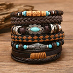 Feather Evil Eye Ethnic 5-6pc/set wood bead tree Charms bracelets Hamsa Hand Butterfly Bohemia Men Bracelets Women Jewelry