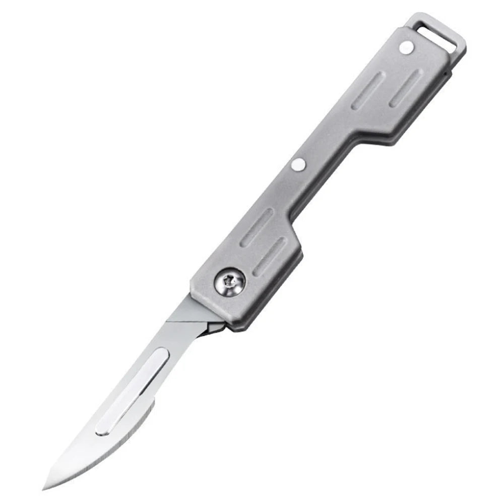 Mini Folding Surgical Knife, Stainless Steel Holder, Plastic Handle, Medical Outdoor Portable Unboxing EDC Knife