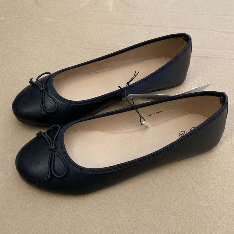 Elegant Bowknot Comfort Slip-On Ballet Flats Ladies