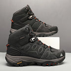 HIKEUP High-Top Men Hiking Boot Winter Outdoor Shoes Lace-Up Non-slip Sports Casual Trekking Boots Man Suede Warm Shoes