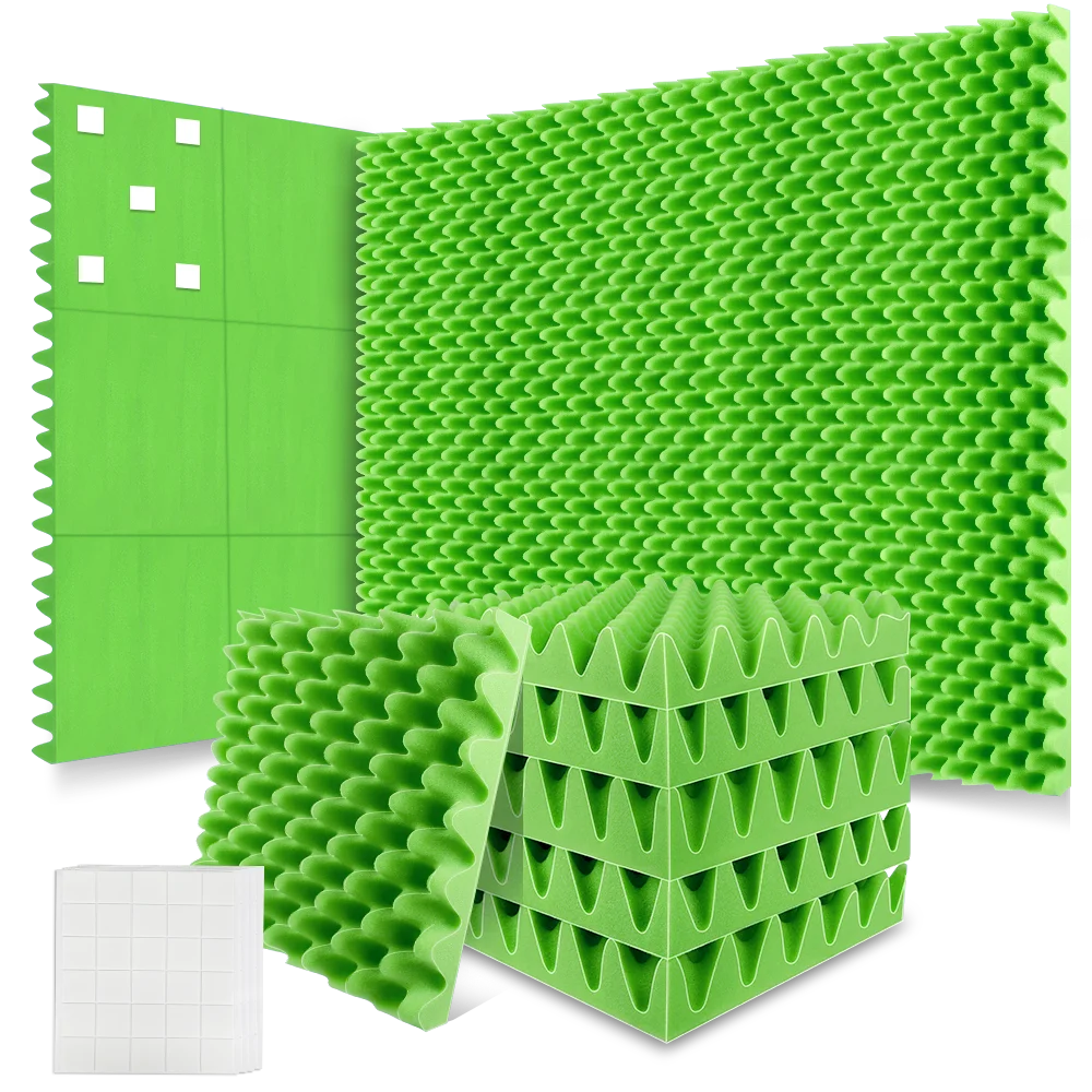 12 Pack Acoustic Wedge Foam Panels 2" x 12" x 12" Soundproofing Noise Cancelling