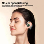 Bluetooth 5.4 Wireless Headset, Long Battery Life Hanging Ears,Start Noise Reduction Digital Display Sports Sleep Music Earring