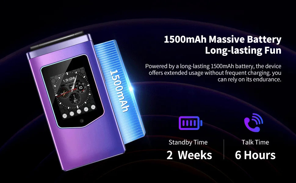 HAMTOD T8 Flip Phone 128MB ROM+ 48MB RAM 4G Cellphone