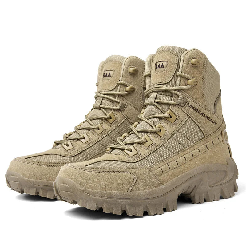 Men's Large Size Outdoor Training Camping Tactical Boots Anti-slip Wear-resistant Mountain Climbing Military Boots Breathable...