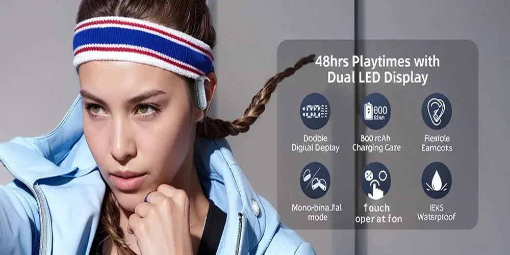 Open-Ear Bluetooth Earbuds with Charging Case