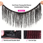 28 30 32 Inches Deep Wave Bundles With Frontal 13x4 HD Lace Brazilian Remy Hair Bundles for Black Women Lace Closure With Bundle