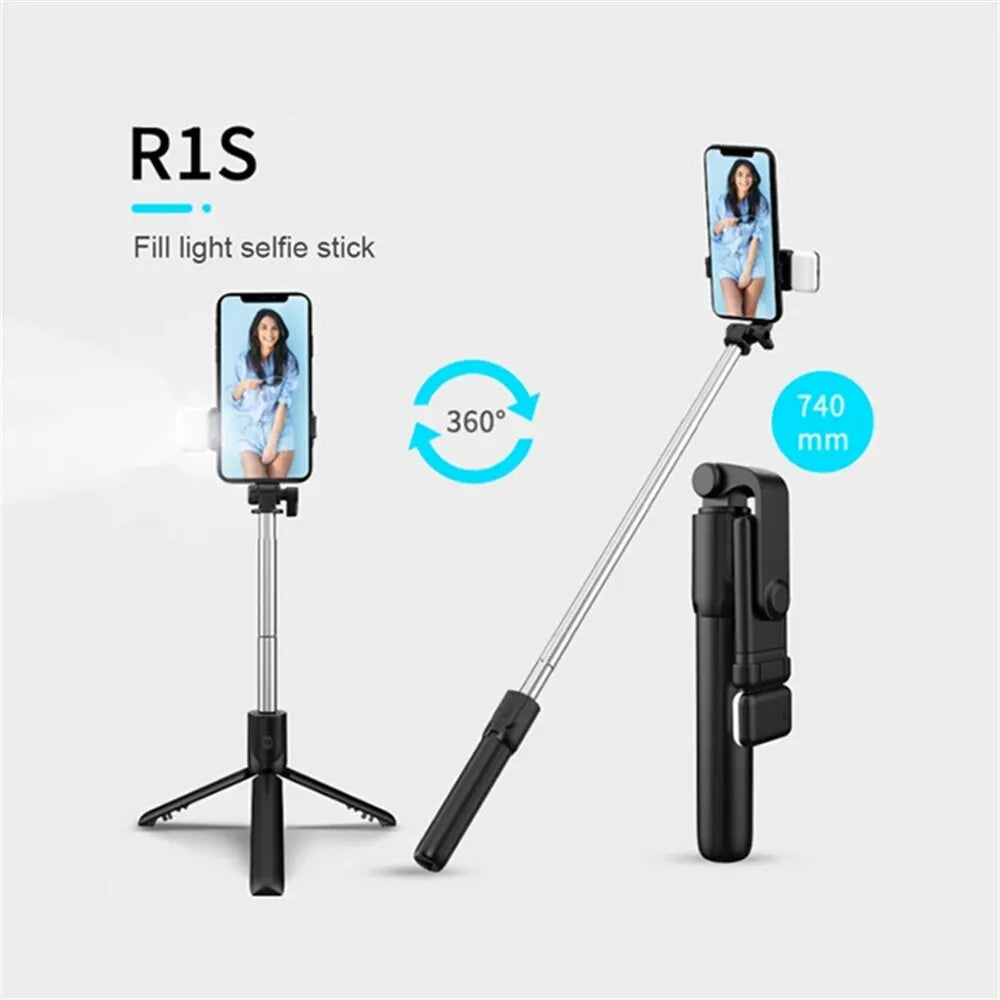Bluetooth Selfie Stick Tripod with Remote & LED Light