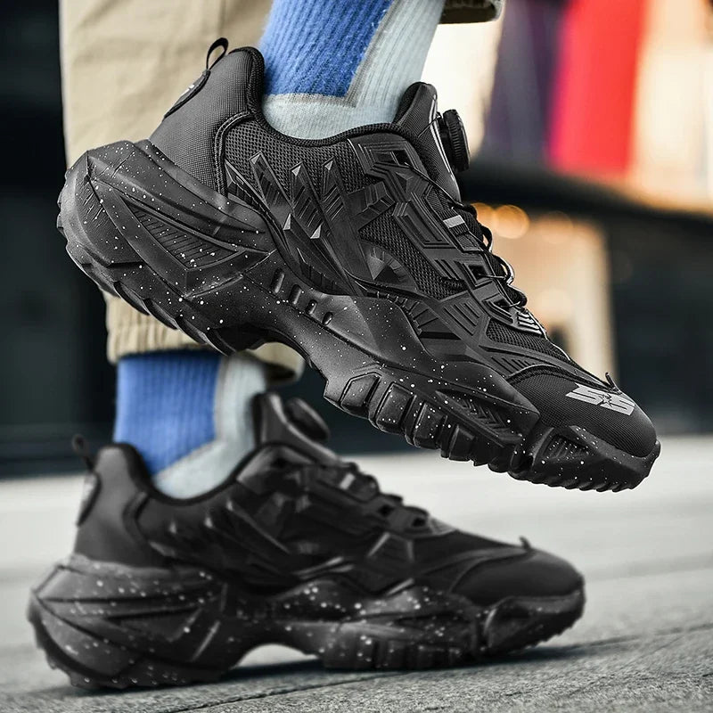 New Rotary Buckle Men's Trendy Sneakers Chunky Men Running Shoes Women Thick Bottom Jogging Footwear Couple Street Shoes