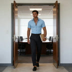 Men’s Textured Short-Sleeve Button-Up Shirt