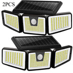 Solar Lights Outdoor 164 LED High Brightness 3 Heads 270° Wide Angle Motion Sensor IP65 Waterproof Security Lighting