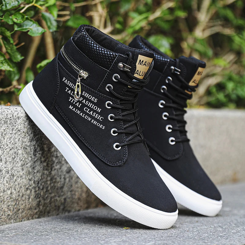 Men’s High-Top Casual Sneakers – Lace-Up Everyday Shoes