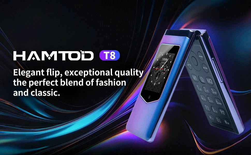 HAMTOD T8 Flip Phone 128MB ROM+ 48MB RAM 4G Cellphone