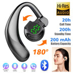 Bluetooth 5.4 Wireless Headset, Long Battery Life Hanging Ears,Start Noise Reduction Digital Display Sports Sleep Music Earring