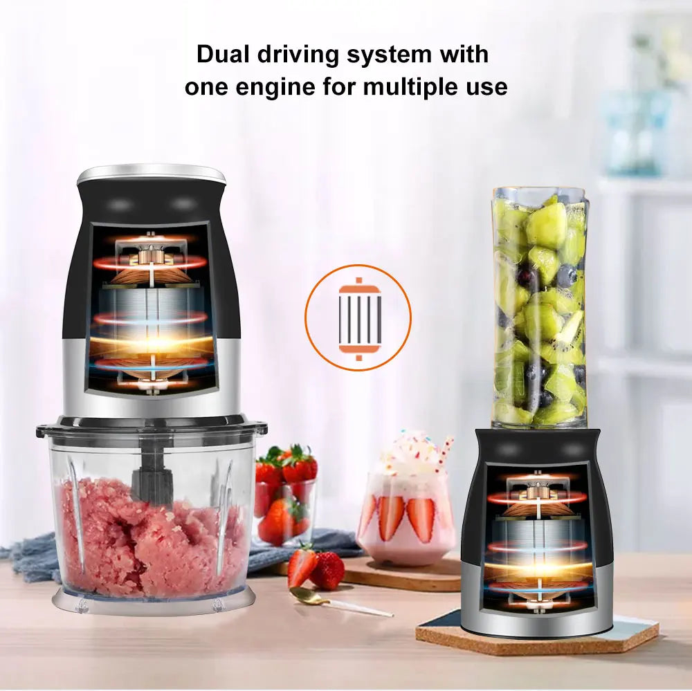 High Speed Multi Function 500W Food Processor Meat Grinder Portable Personal Mini Blender Mixer Juicer Dry Grinder 800ml Chopper