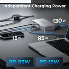 ORICO Thunderbolt 4 40Gbps USB Type-C Docking Station with HDMI-Compatible/Card Reader/RJ45
