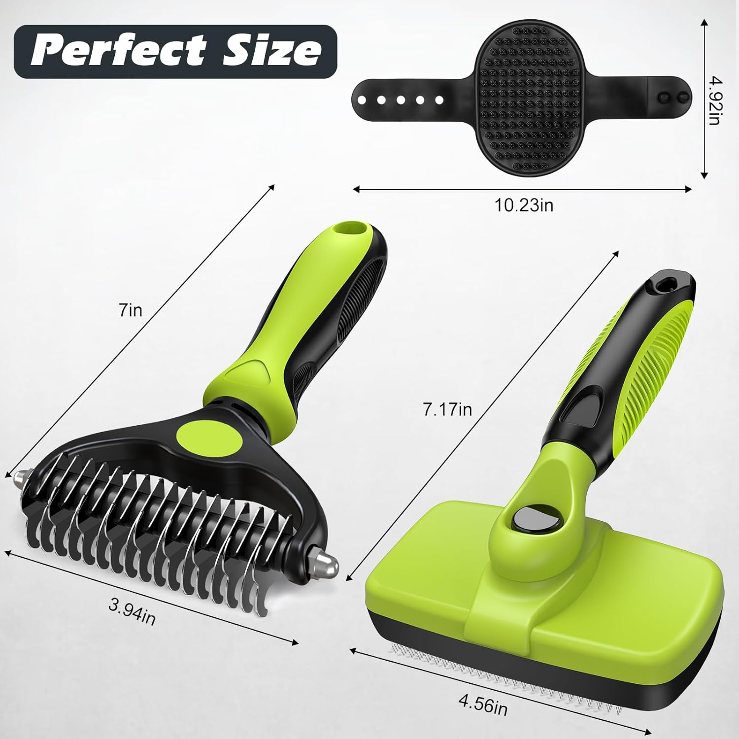 Pet Deshedding Grooming Kit with Bath Brush (3 PCS)