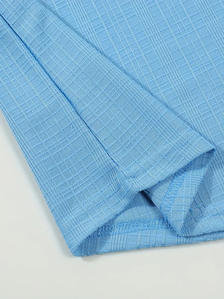 Men’s Textured Short-Sleeve Button-Up Shirt