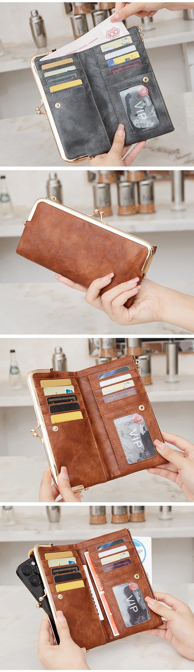 Vintage Kiss-Lock Women’s Wallet & Card Organizer
