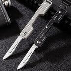 Mini Folding Surgical Knife, Stainless Steel Holder, Plastic Handle, Medical Outdoor Portable Unboxing EDC Knife