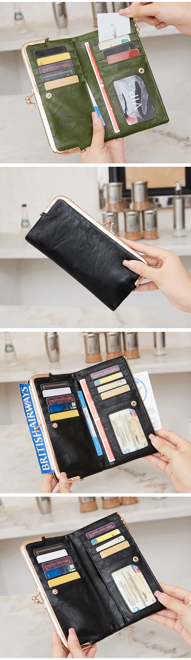 Vintage Kiss-Lock Women’s Wallet & Card Organizer